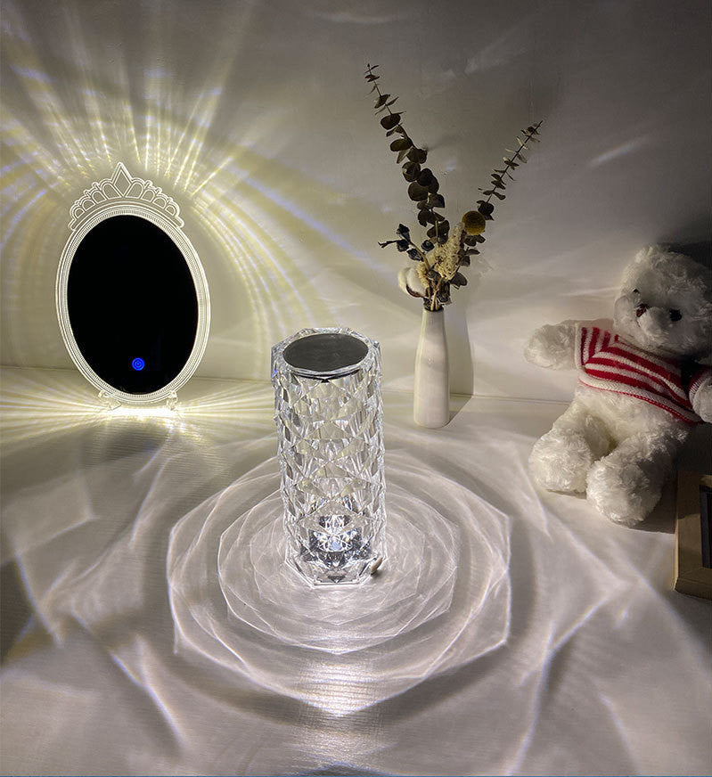LED Table Lamps with Romantic Rose Diamond Design