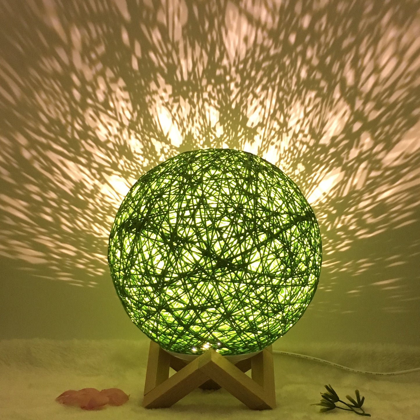 Innovative linen table lamp with remote-controlled LED RGB.