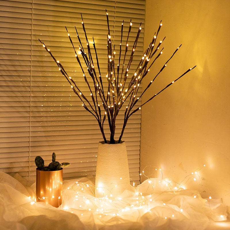 Nordic Twig Light: Enchanting Twinkling Tree