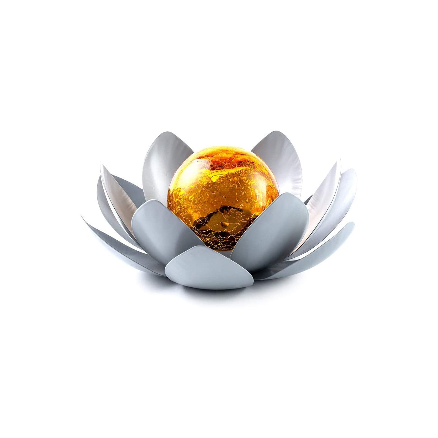 Solar Lotus Light in Garden - A stunning lotus-shaped solar light, blossoming with beauty in your garden, harnessing the power of the sun to illuminate your outdoor haven.