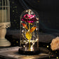 Enchanting LED glass light with eternal rose for Christmas