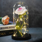 Enchanting LED glass light with eternal rose for Christmas