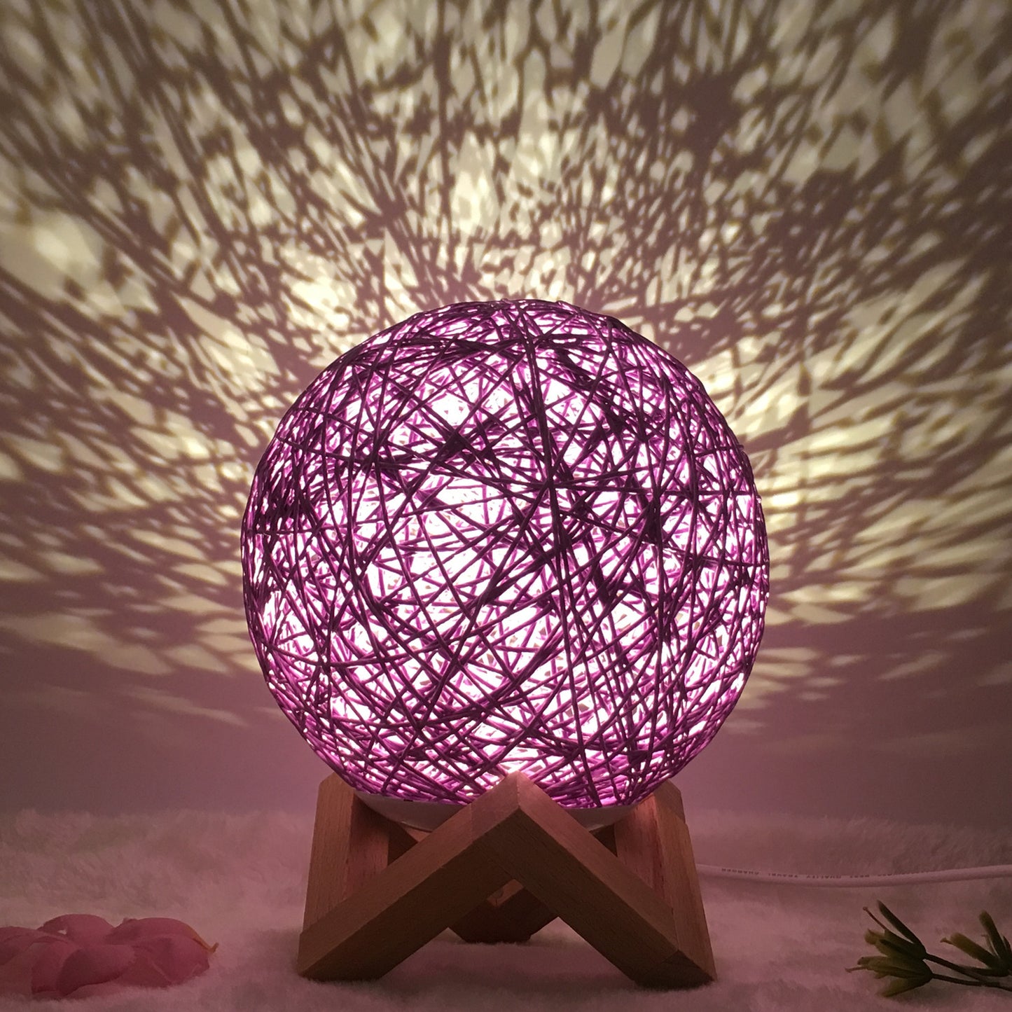 Innovative linen table lamp with remote-controlled LED RGB.