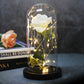 Enchanting LED glass light with eternal rose for Christmas