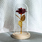 Enchanting LED glass light with eternal rose for Christmas