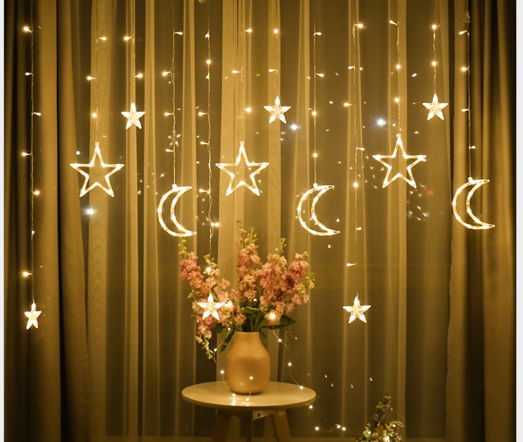 LED Decorative Light String with Star Curtain Design