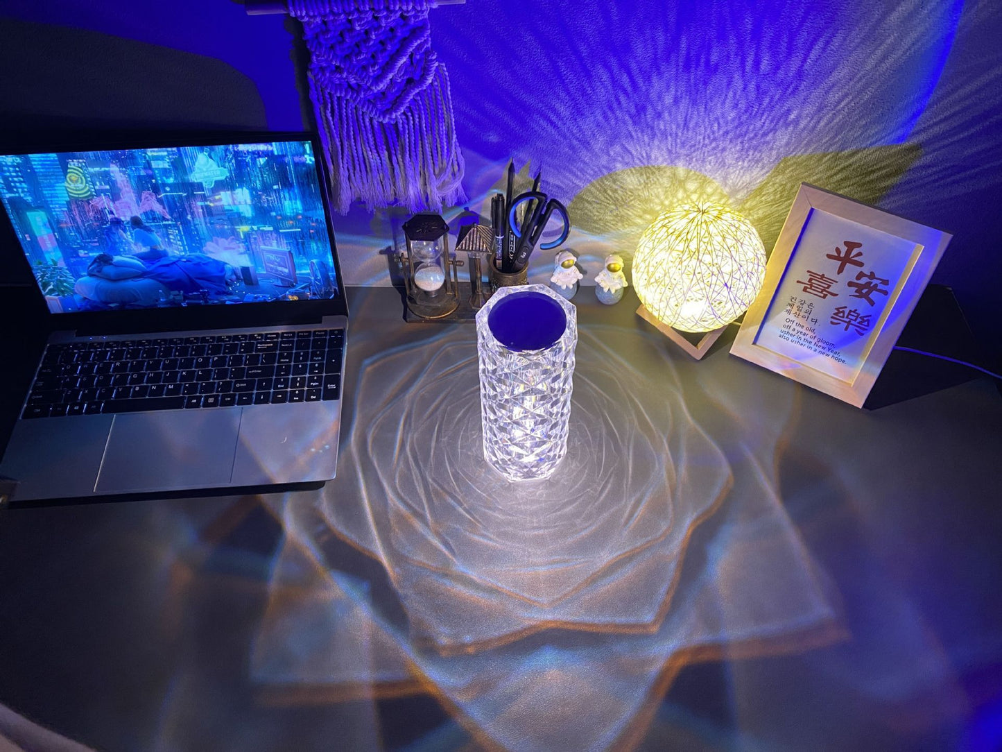 LED Table Lamps with Romantic Rose Diamond Design