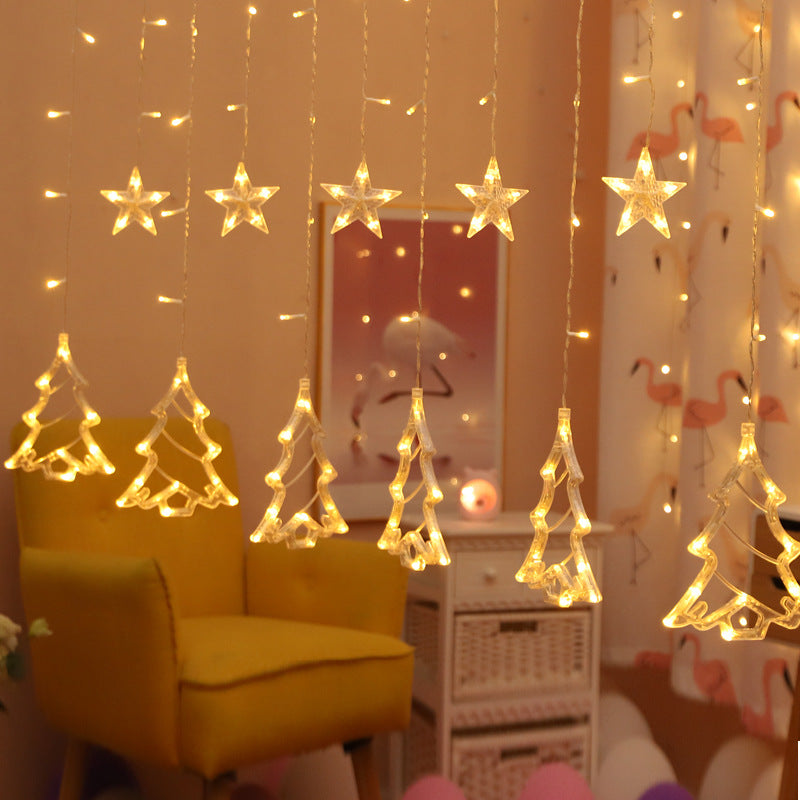 LED Decorative Light String with Star Curtain Design